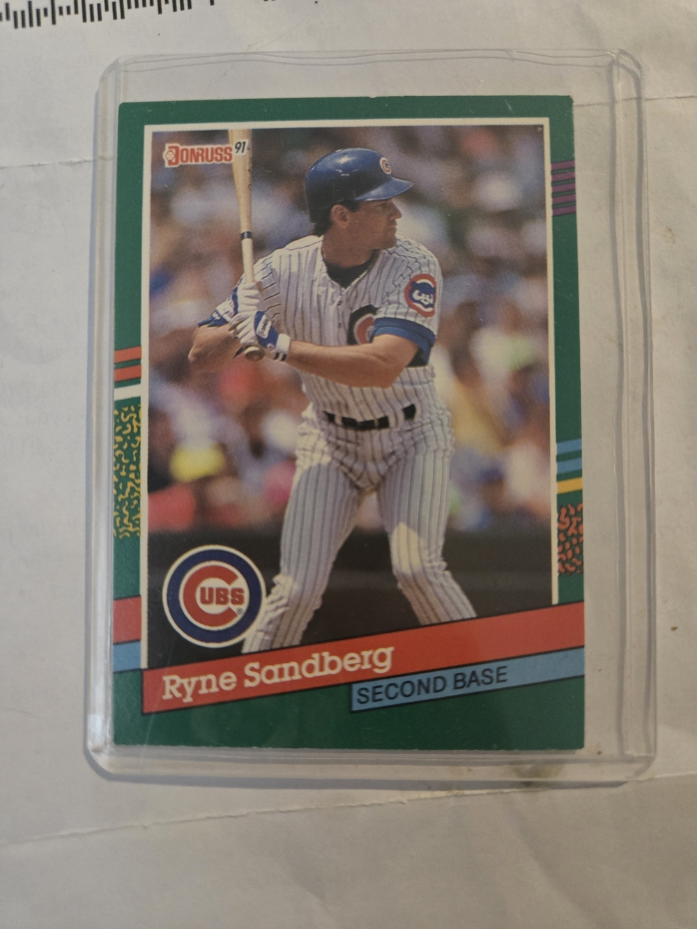 Donruss Ryne Sandberg Baseball Card - Green and Red Accent